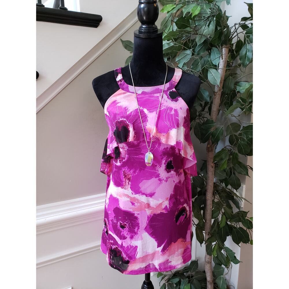 INC International Concepts Blouse Top Women's Size 3X Pink Cold Shoulder Sleeve